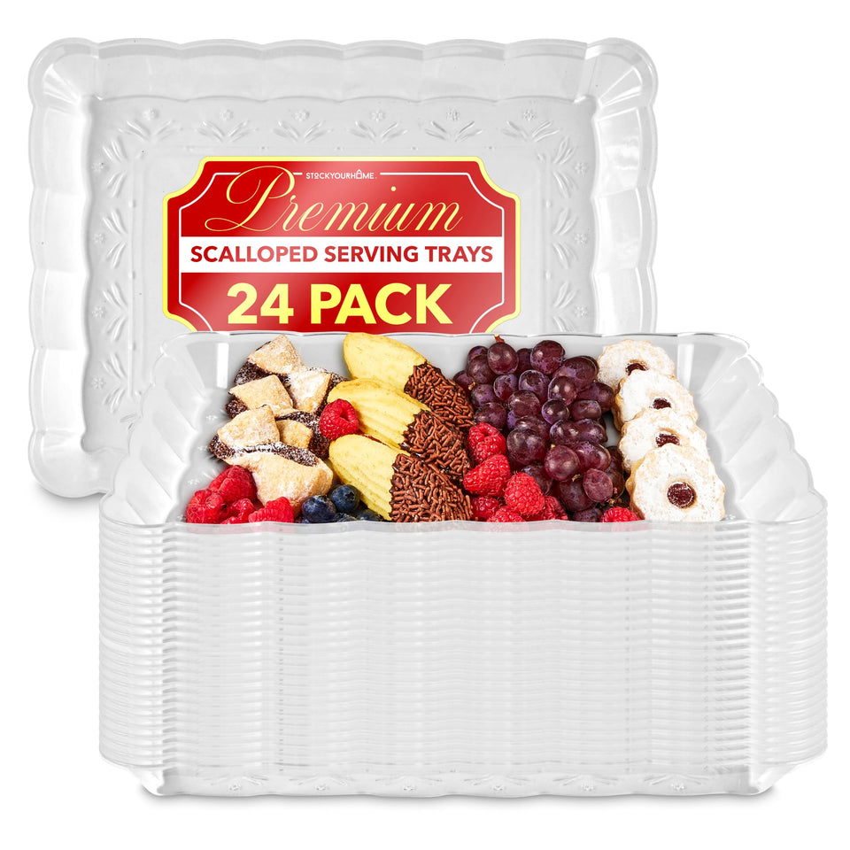 Stock Your Home clear tray 9x13 provides a durable serving surface for appetizers.