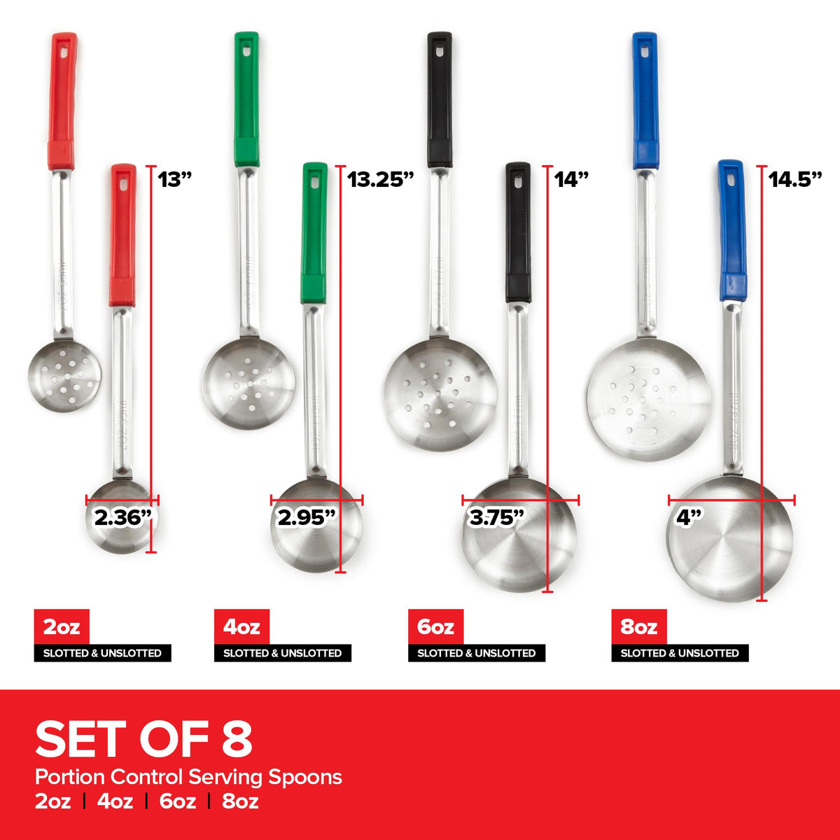 Stock Your Home color-coded spoons speed size identification for quick prep.