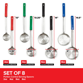 Stock Your Home color-coded spoons speed size identification for quick prep.