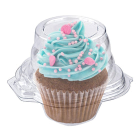 Stock Your Home cupcake container with lid showing a single cupcake for secure display
