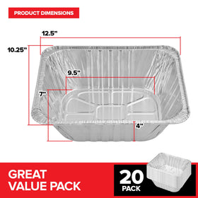 Stock Your Home deep aluminum pan 9x13 bottom view with strong heat retention for crusty edges