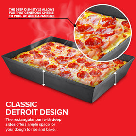Stock Your Home Detroit-style pizza pan rectangular design enabling deep-dish slices