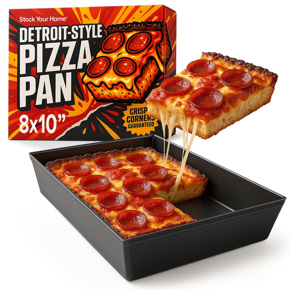 Stock Your Home Detroit-style pizza pan top view showing even heating and crispy crust