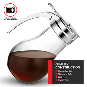 Stock Your Home dishwasher-safe glass syrup dispenser for easy cleaning