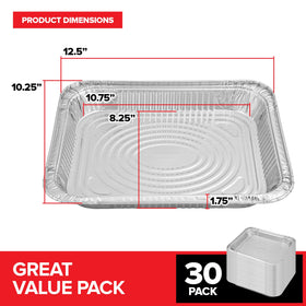 Stock Your Home 30-pack disposable pans for bulk baking and meal prep.