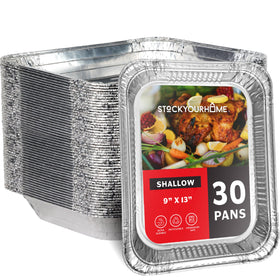 Stock Your Home foil pan, 9x13, 1.75 inch deep for crisp crusts and easy serving.