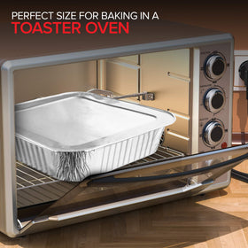 Stock Your Home freezer-safe foil pans with lids keep leftovers neatly protected.