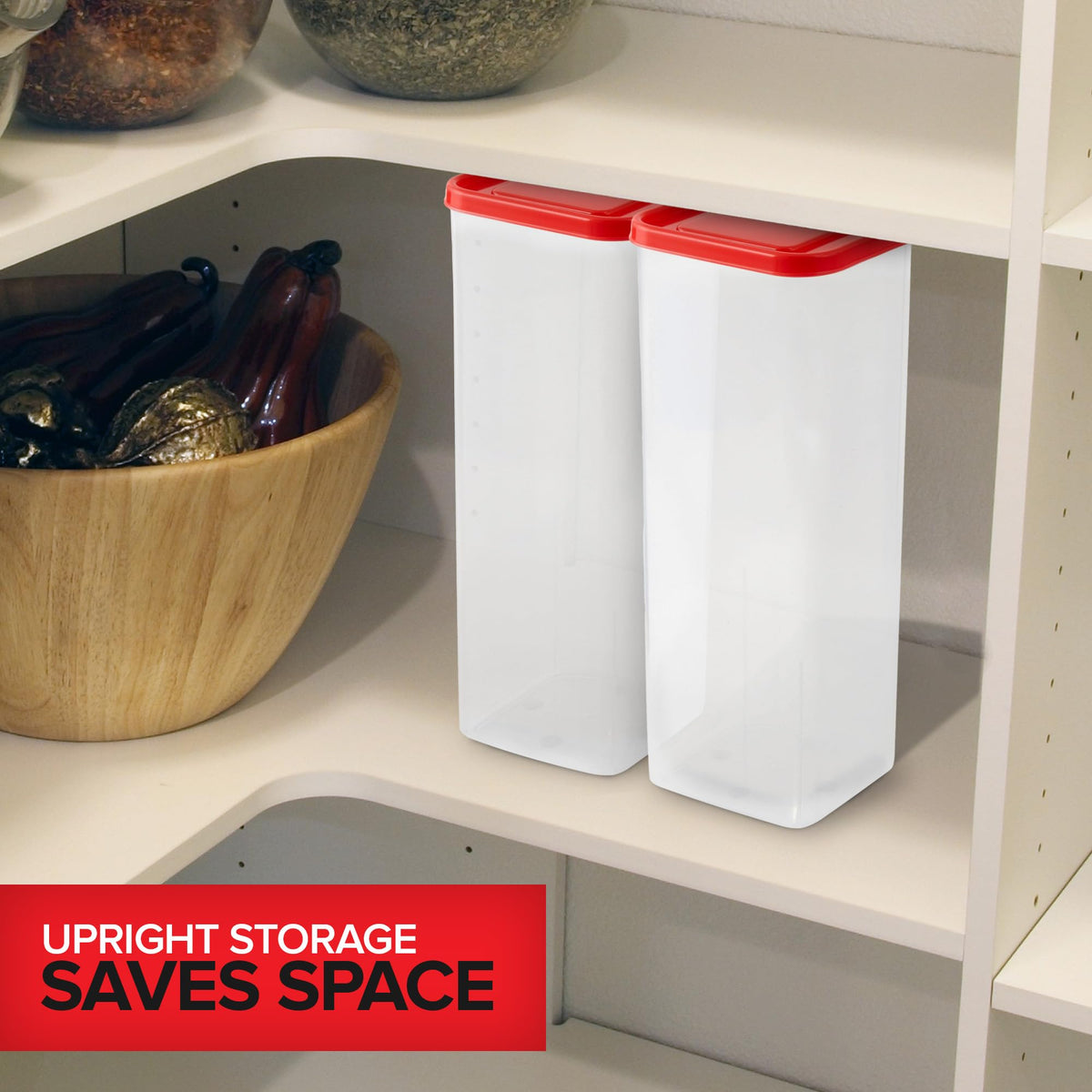 Stock Your Home bread container measures 5¼ inches square for versatile storage.