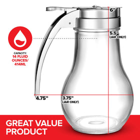 Stock Your Home glass syrup dispenser with pour lid for controlled, one-handed pouring