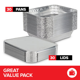 Stock Your Home heavy-duty foil pans with lids for secure bakeware
