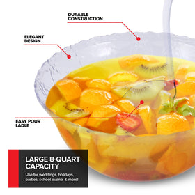 Stock Your Home large punch bowl ideal for holiday gatherings and weddings