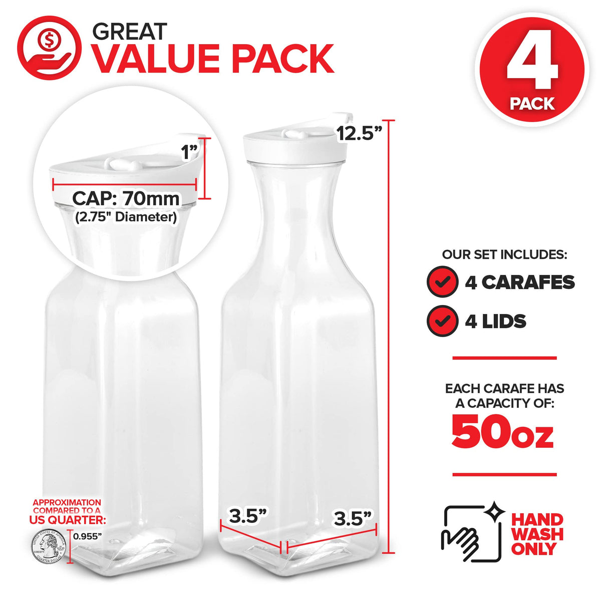 Stock Your Home mimosa-bar-ready carafe with wide mouth for ice and fruit.
