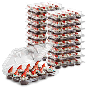 Stock Your Home mini cupcake containers with 12 compartments for organized display and transport.