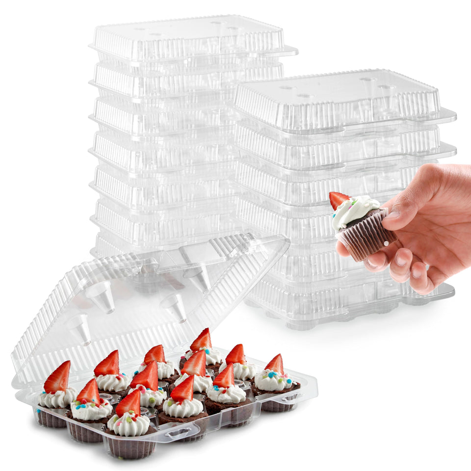 Stock Your Home mini cupcake containers 20-pack for party favors and bakery displays.