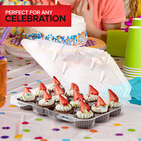 Stock Your Home clear carrier enhances presentation at bakeries and events.