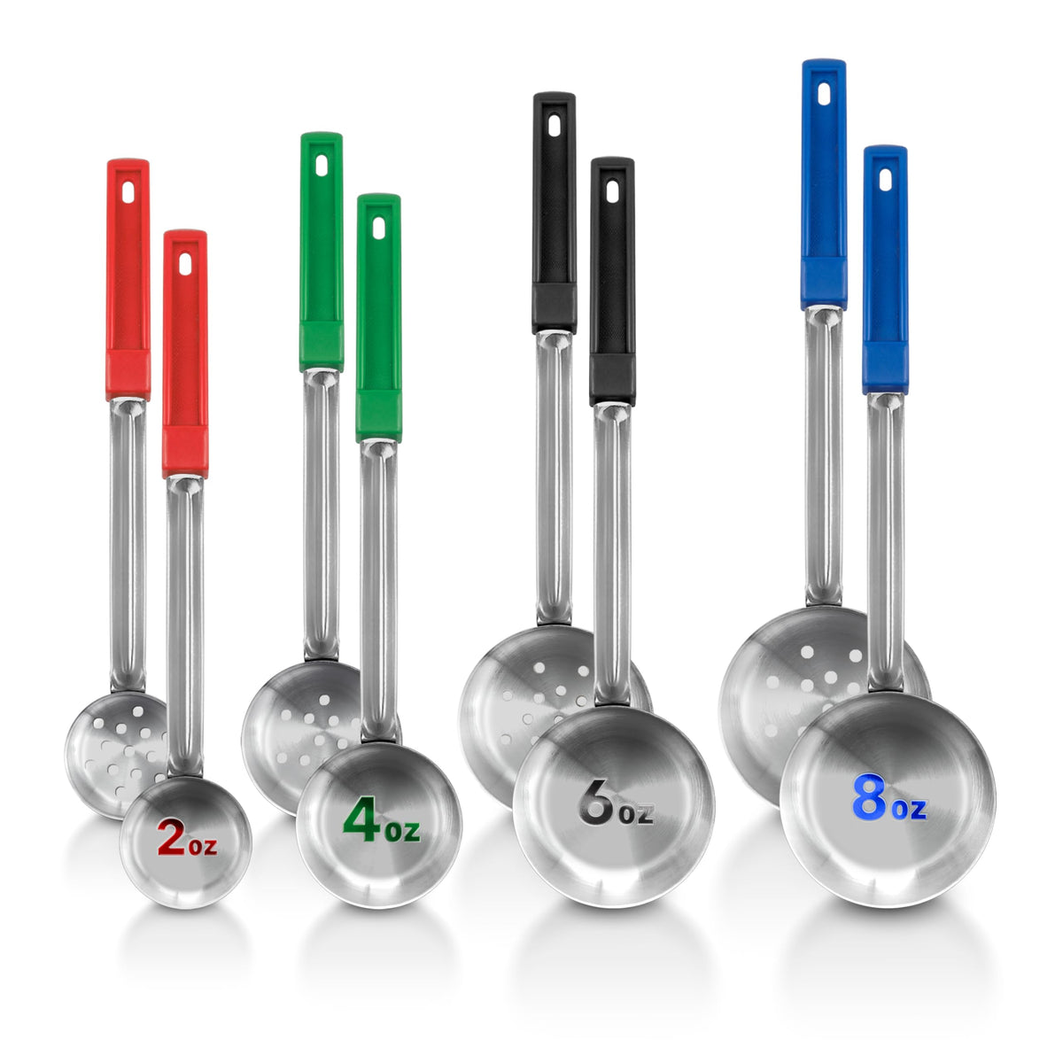 Stock Your Home portion spoons set of 8, color-coded for easy meal prep.