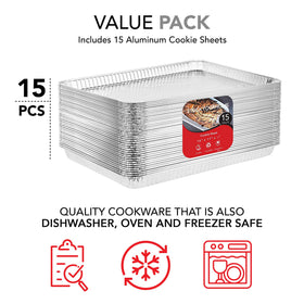 Stock Your Home premium aluminum trays with full curl rim for sturdy baking