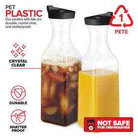 Stock Your Home silicone flip-tab lid carafe keeps drinks fresh and leak-free.