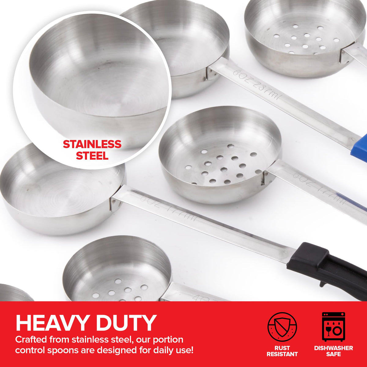 Stock Your Home slotted vs unslotted spoons for drainage and serving.