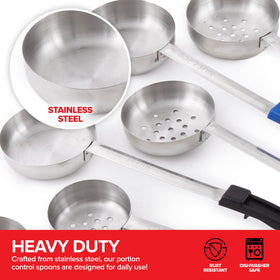 Stock Your Home slotted vs unslotted spoons for drainage and serving.
