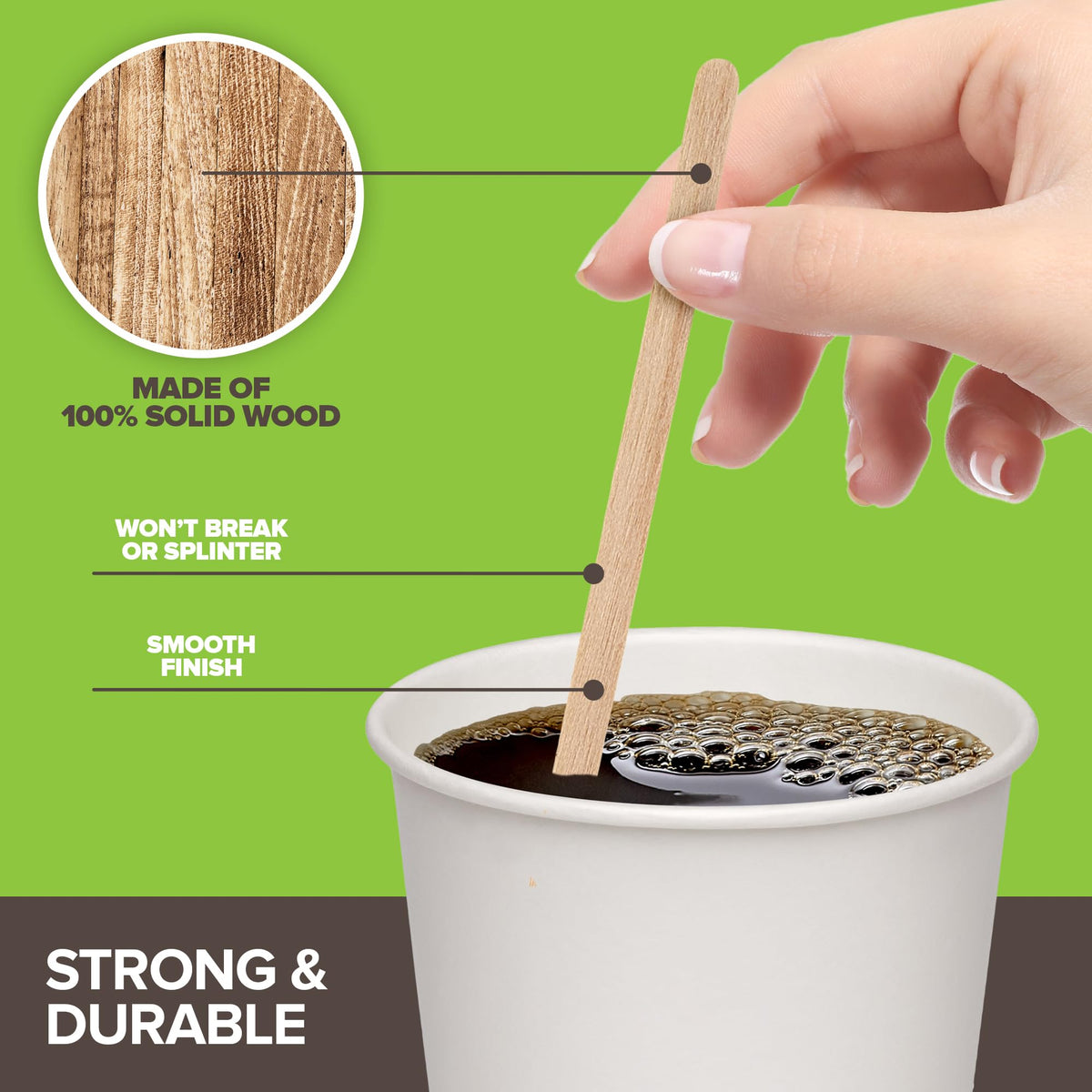 Rounded ends and sanded surface on Stock Your Home stir sticks.