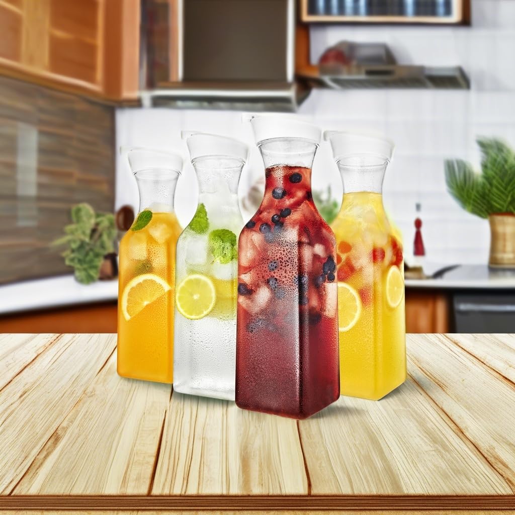 Stock Your Home square-base carafe designed for compact fridge storage.