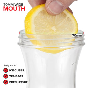 Stock Your Home square-base carafe saves fridge space and improves storage.