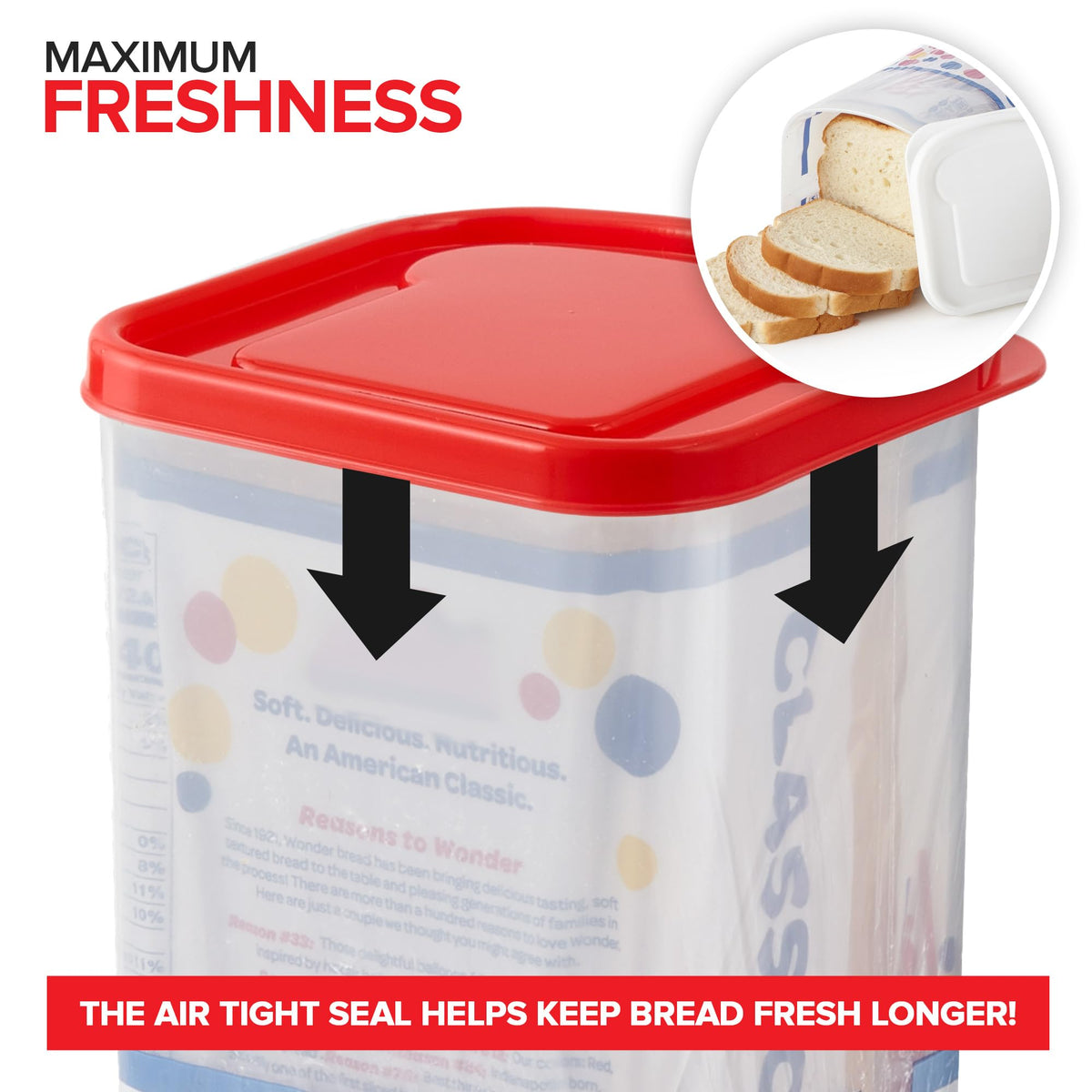 Stock Your Home bread box uses BPA-free plastic to safeguard loaves.