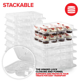 Stock Your Home stackable cupcake containers save storage space when not in use.