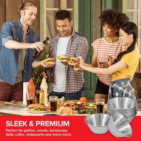 Stock Your Home stackable metal ramekins organized for efficient storage.