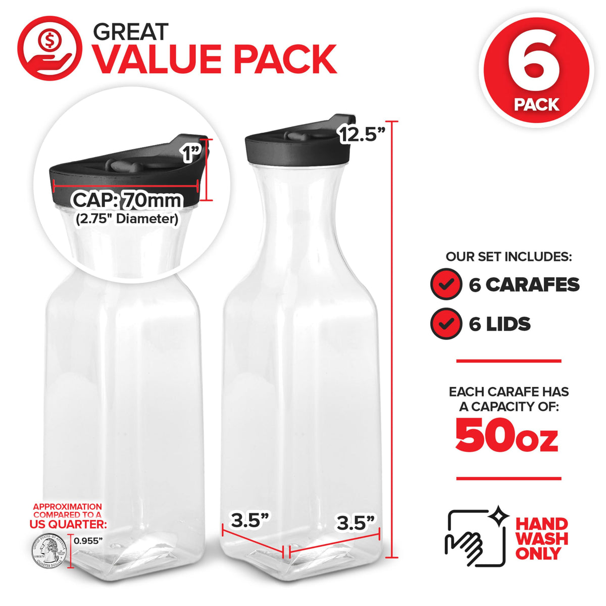 Stock Your Home wide-mouth carafe for easy ice and fruit additions.