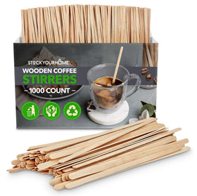 Stock Your Home wooden coffee stirrers in bulk, sturdy and natural for daily use.
