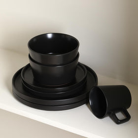 Durable stoneware resists daily use while keeping a refined look