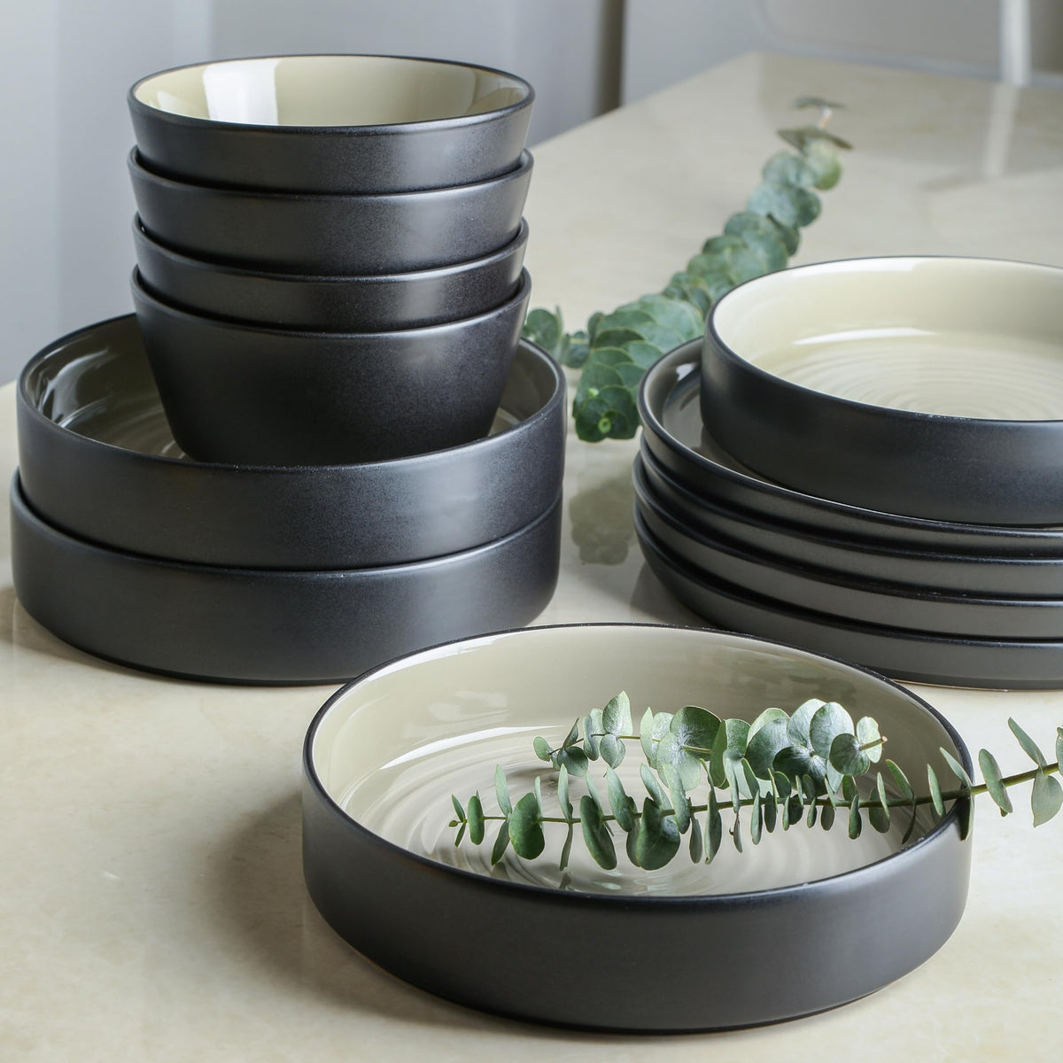 Stone Lain Elica soup bowls offer 25 oz capacity for hearty servings.