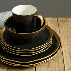 Stone Lain Florian mug in black with gold rim ideal for casual coffee moments