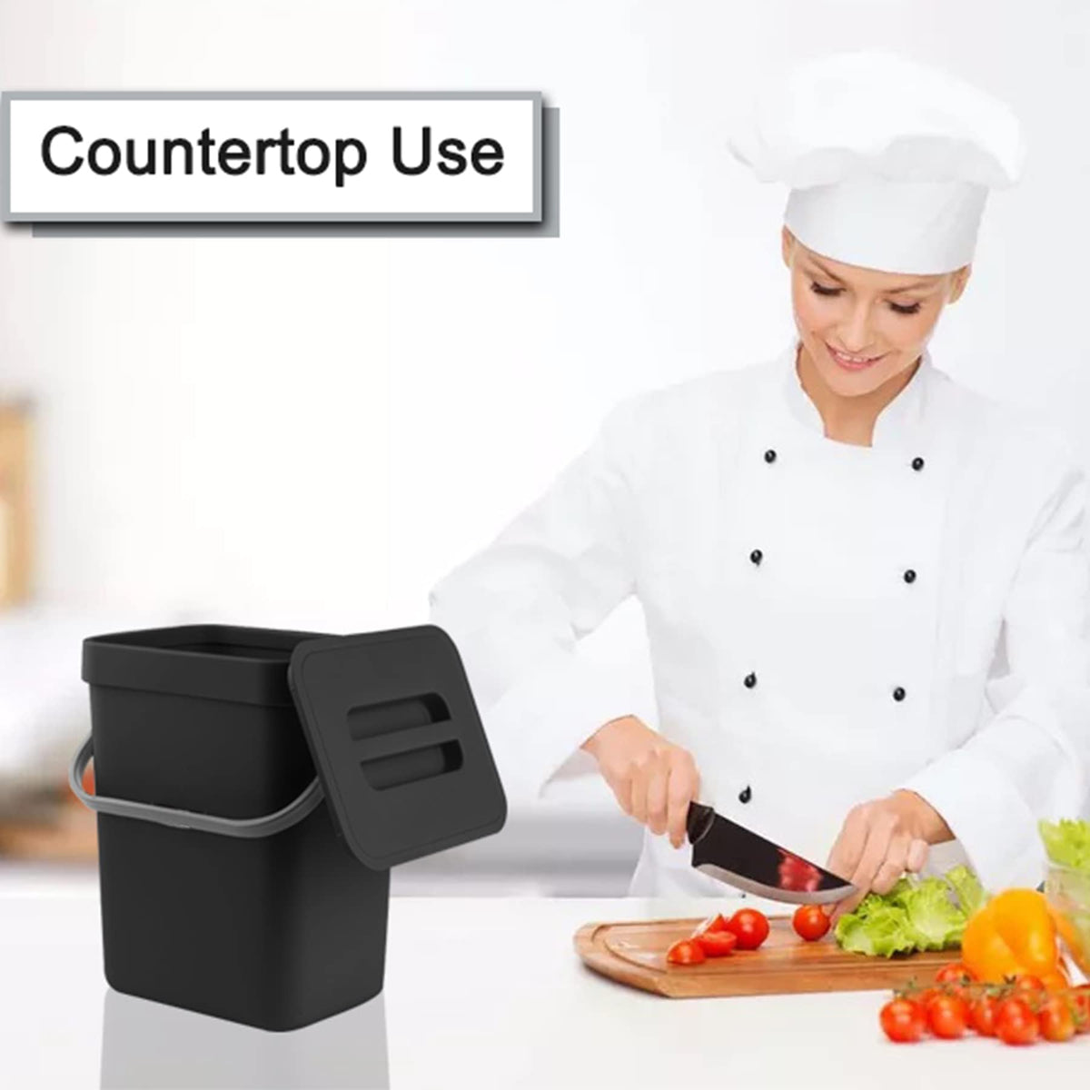 Stonespace under-sink mount compost bin, compact and easy to access.