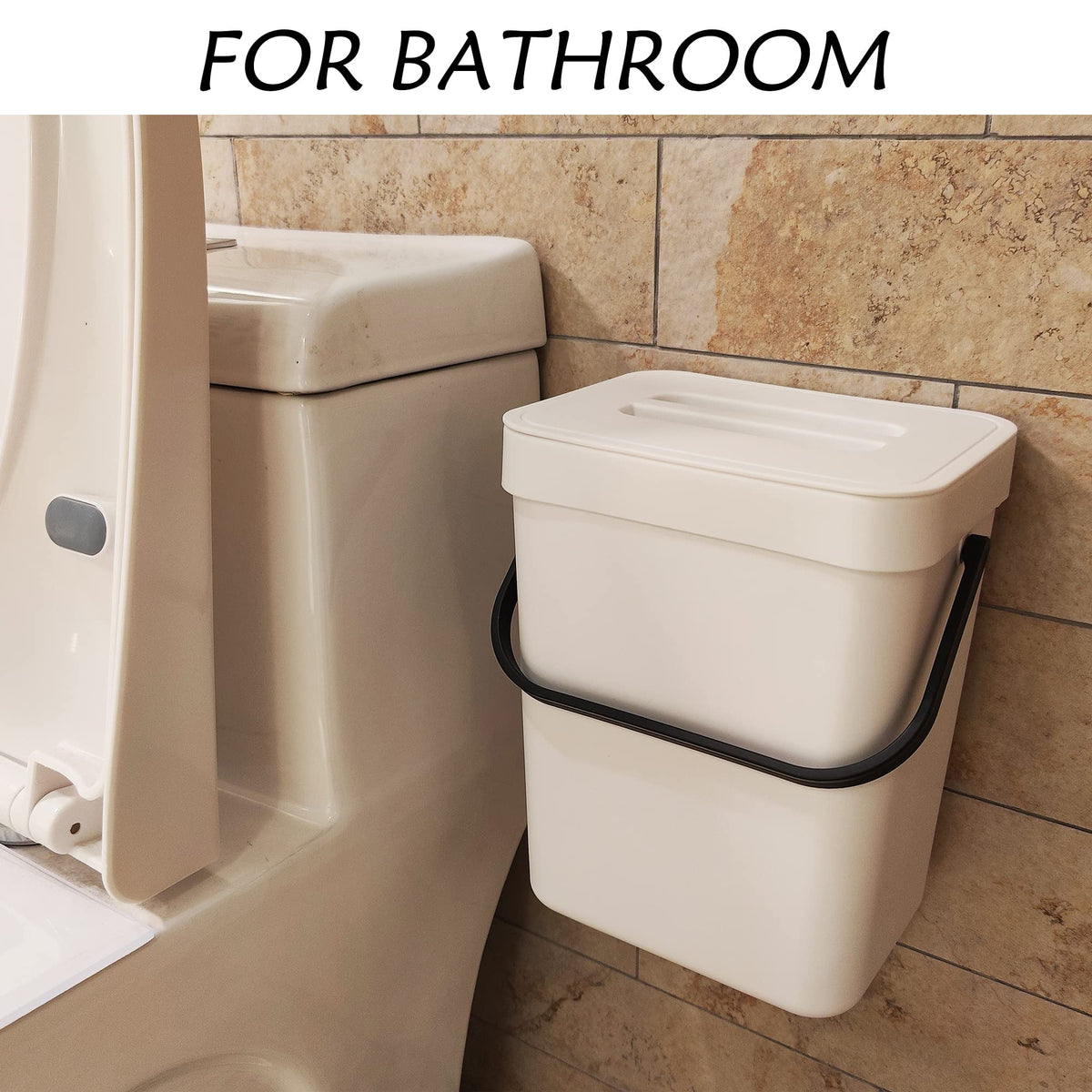 stonespace wall-mount trash bin with adhesive option saves counter space