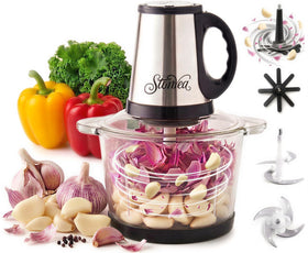 Stonvea electric garlic peeler chopper with 2L bowl for quick prep