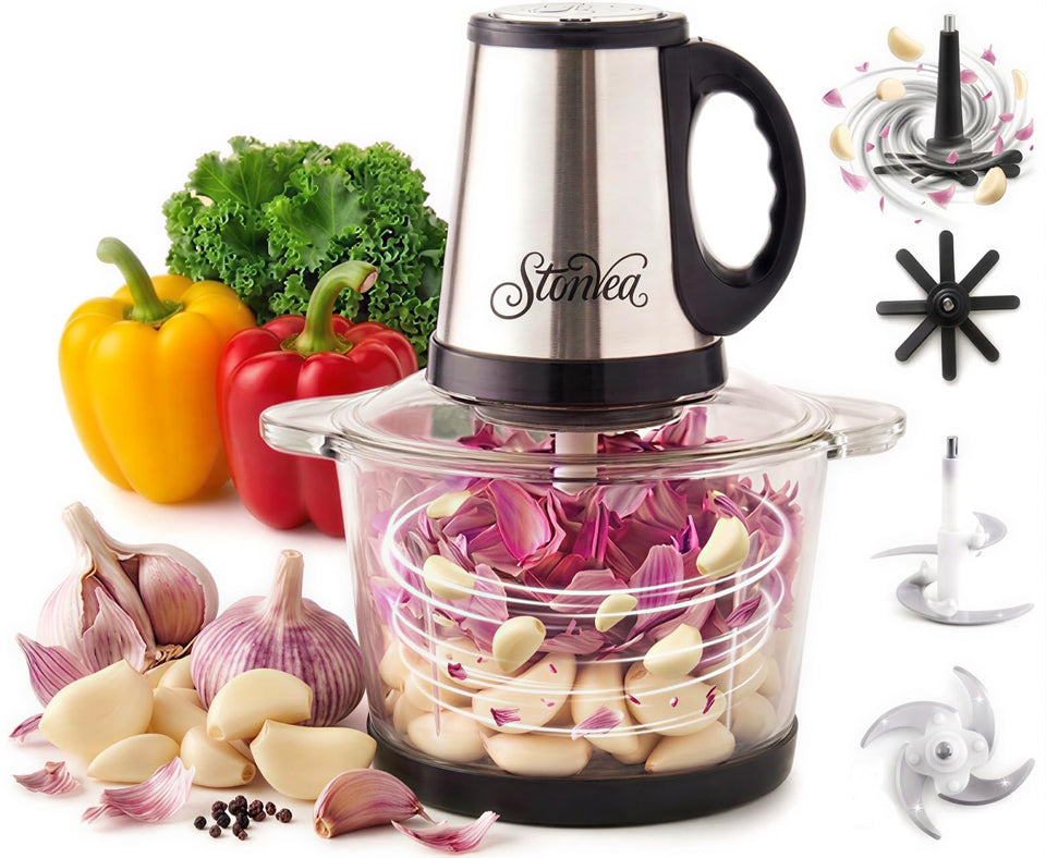 Stonvea electric garlic peeler chopper with 2L bowl for quick prep