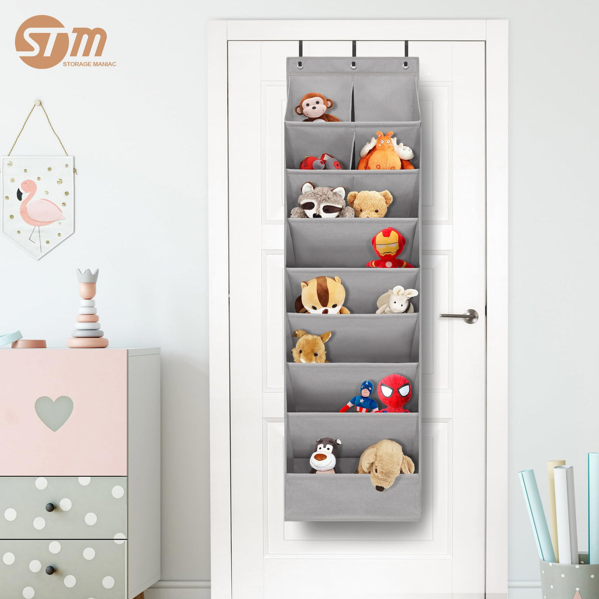 Storage Maniac multipurpose design can hold toiletries, hats, scarves, or toys.