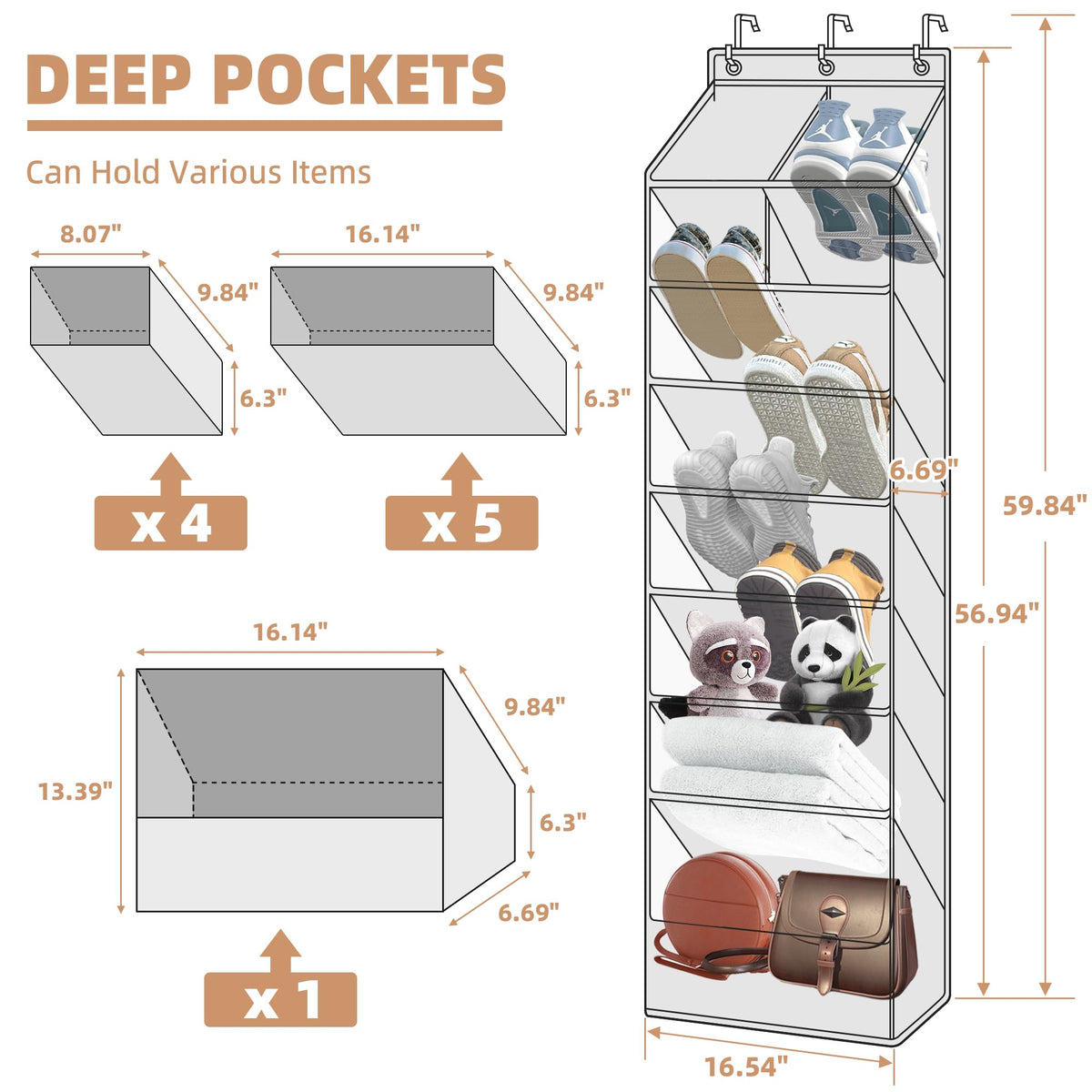 Storage Maniac tear-resistant polyester keeps footwear organized with easy cleaning.