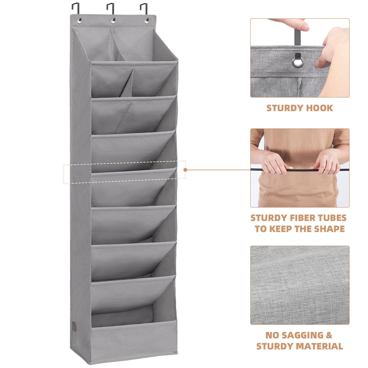 Storage Maniac grey finish complements modern closets and door interiors.