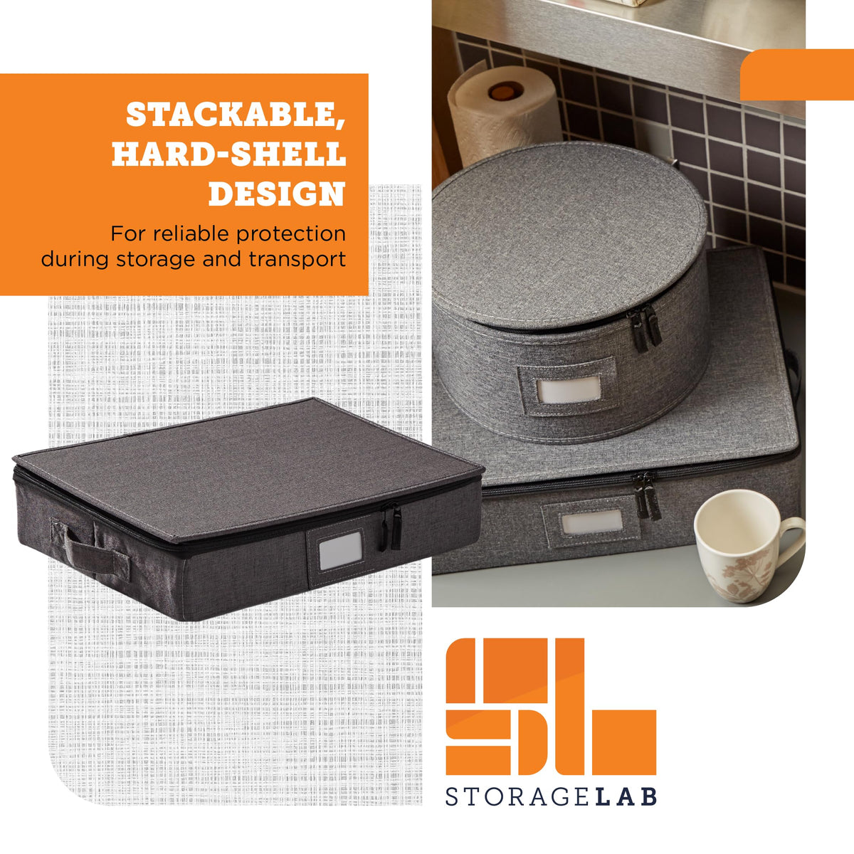 Storagelab dual zippers keep contents secure inside the container.