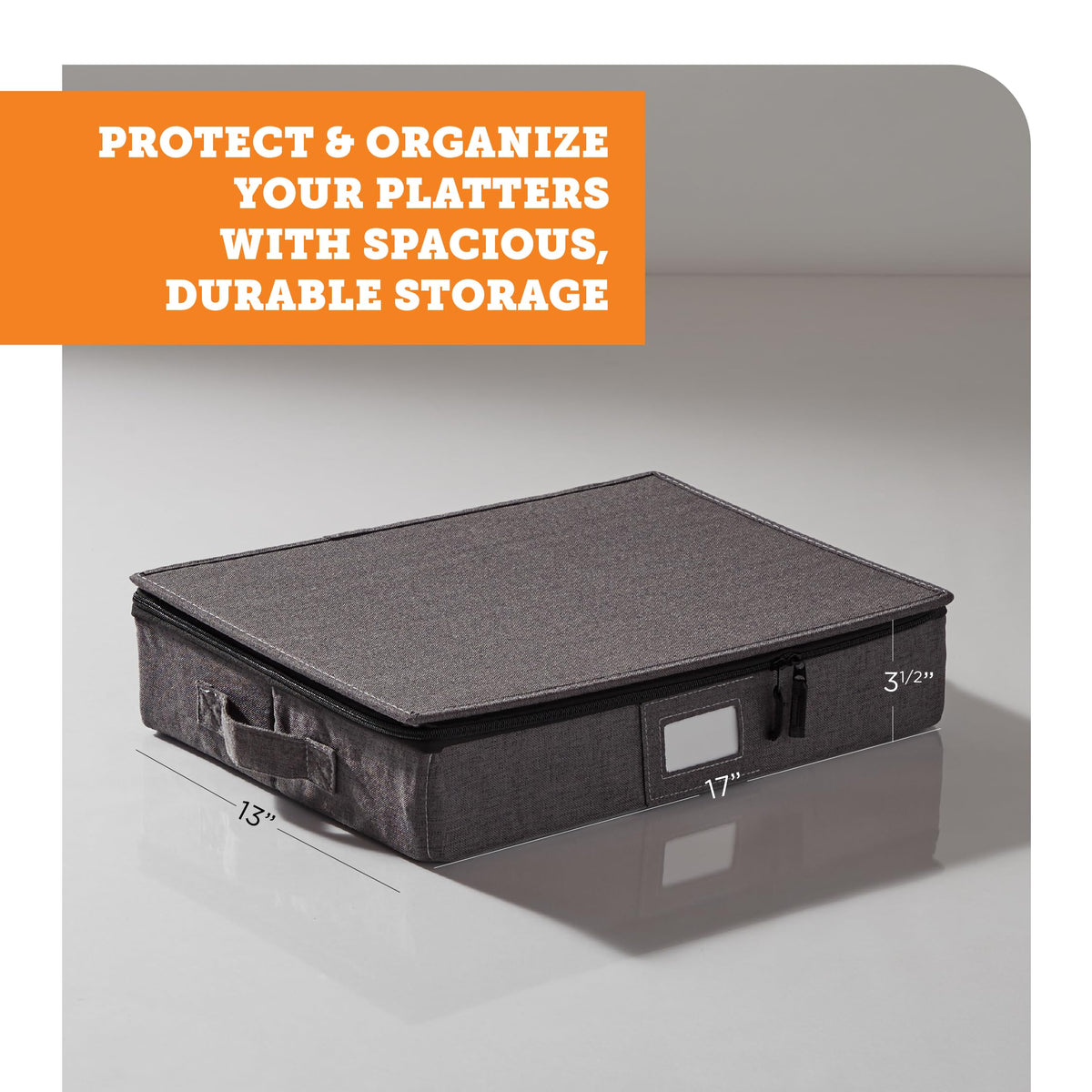 Storagelab holds up to four platters with three dividers for organized storage.