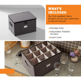 storageLAB glassware storage case with top loading design and sturdy handles