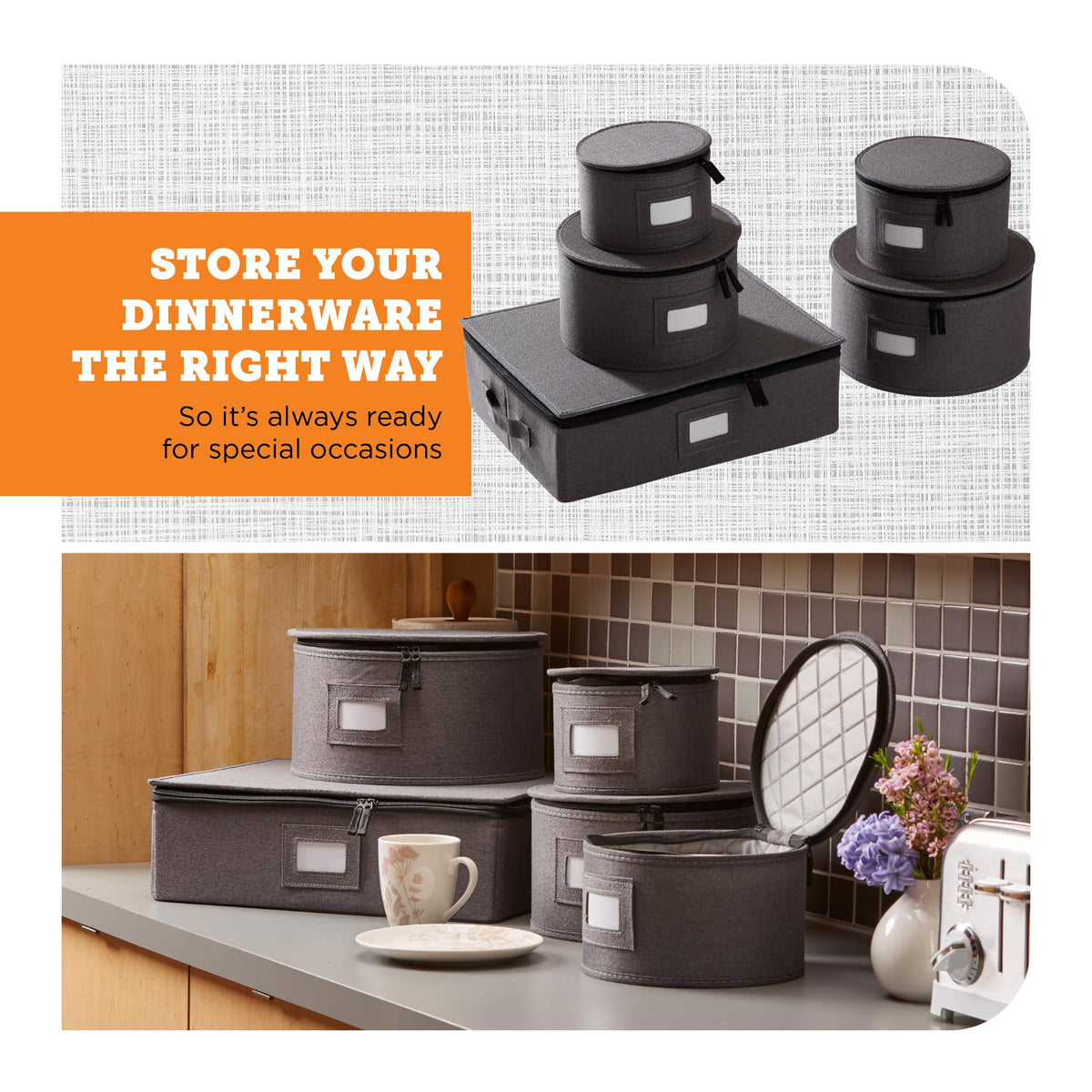 storageLAB hard-shell case with top-loading access for plates and cups
