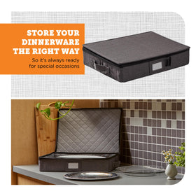 Storagelab platter storage interior features soft padding for cushioned stacking.