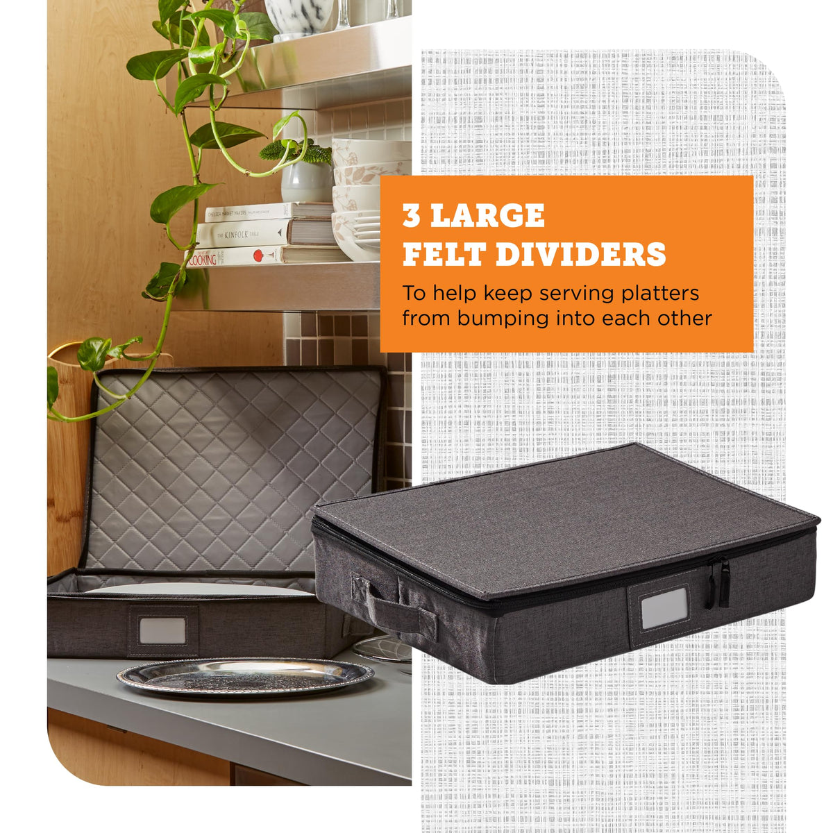 Storagelab stackable design saves space in tight kitchen areas.
