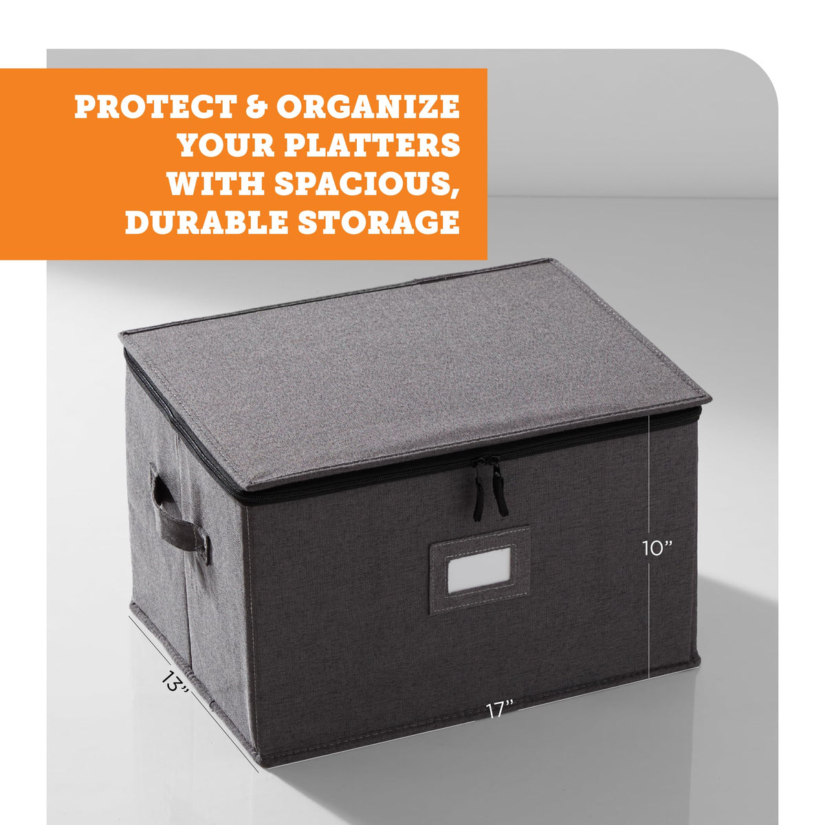 storageLAB stackable glassware storage box gray for space saving