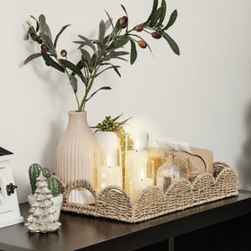 StorageWorks decorative organizing tray for plants, candles, and condiments.